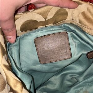 Stylish Tan and Teal Women's Bag